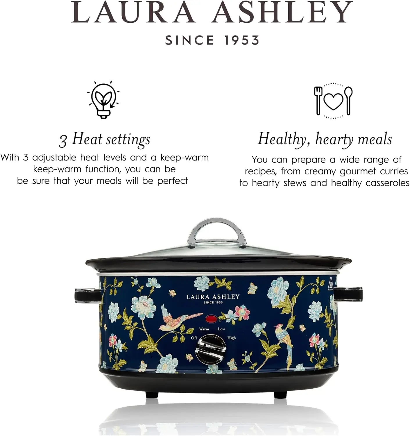 Olla de cocción lenta de 6,8 cuartos - Olla de cocción lenta grande de 6,8 cuartos de galón para personas de 8 a 10 personas - Olla de cocción lenta de bajo consumo con 3 configuraciones de calor - Plato