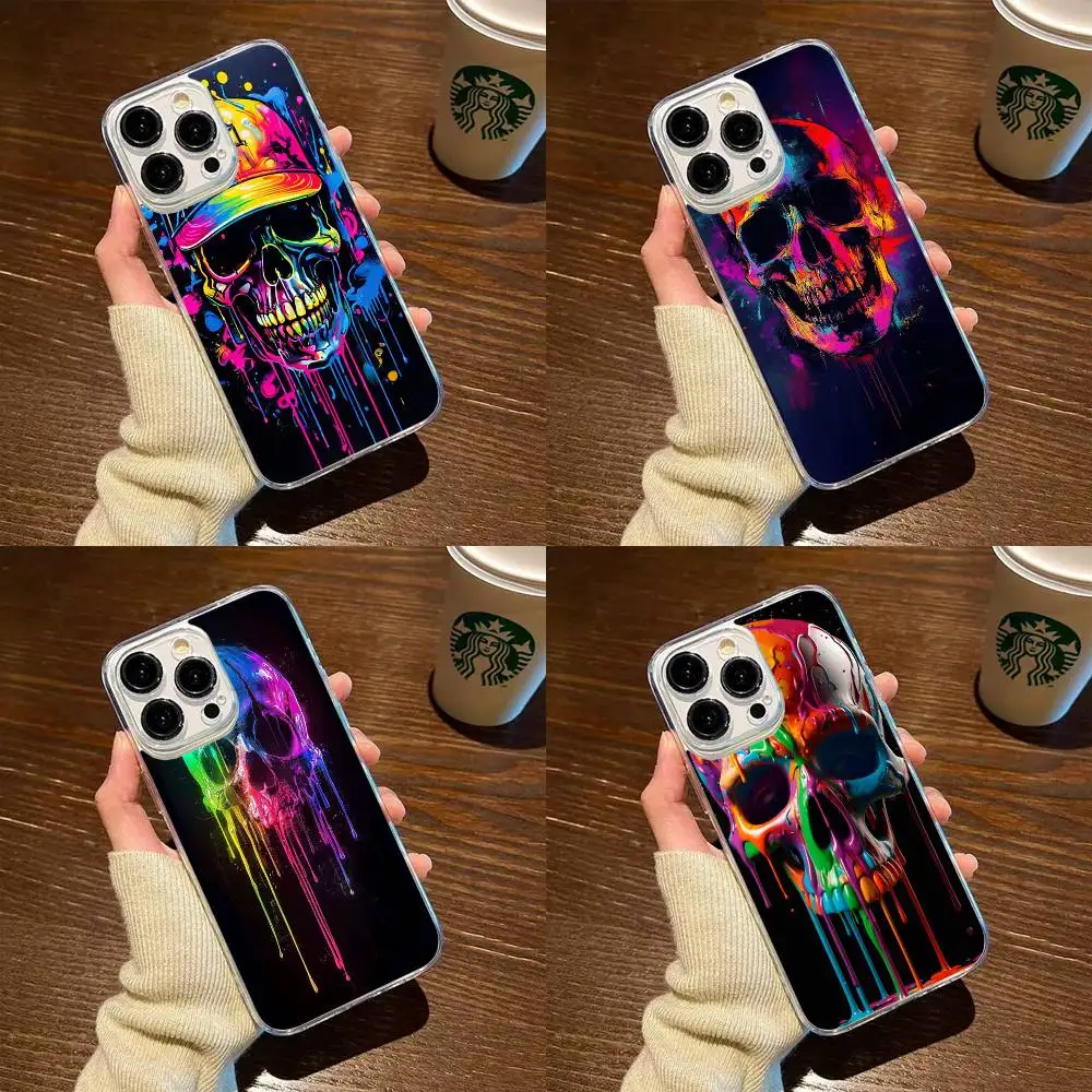 

Skeleton Phone Case For iPhone17,16,15,14,13,12,11 Plus,Pro Max Soft Transparent Cover