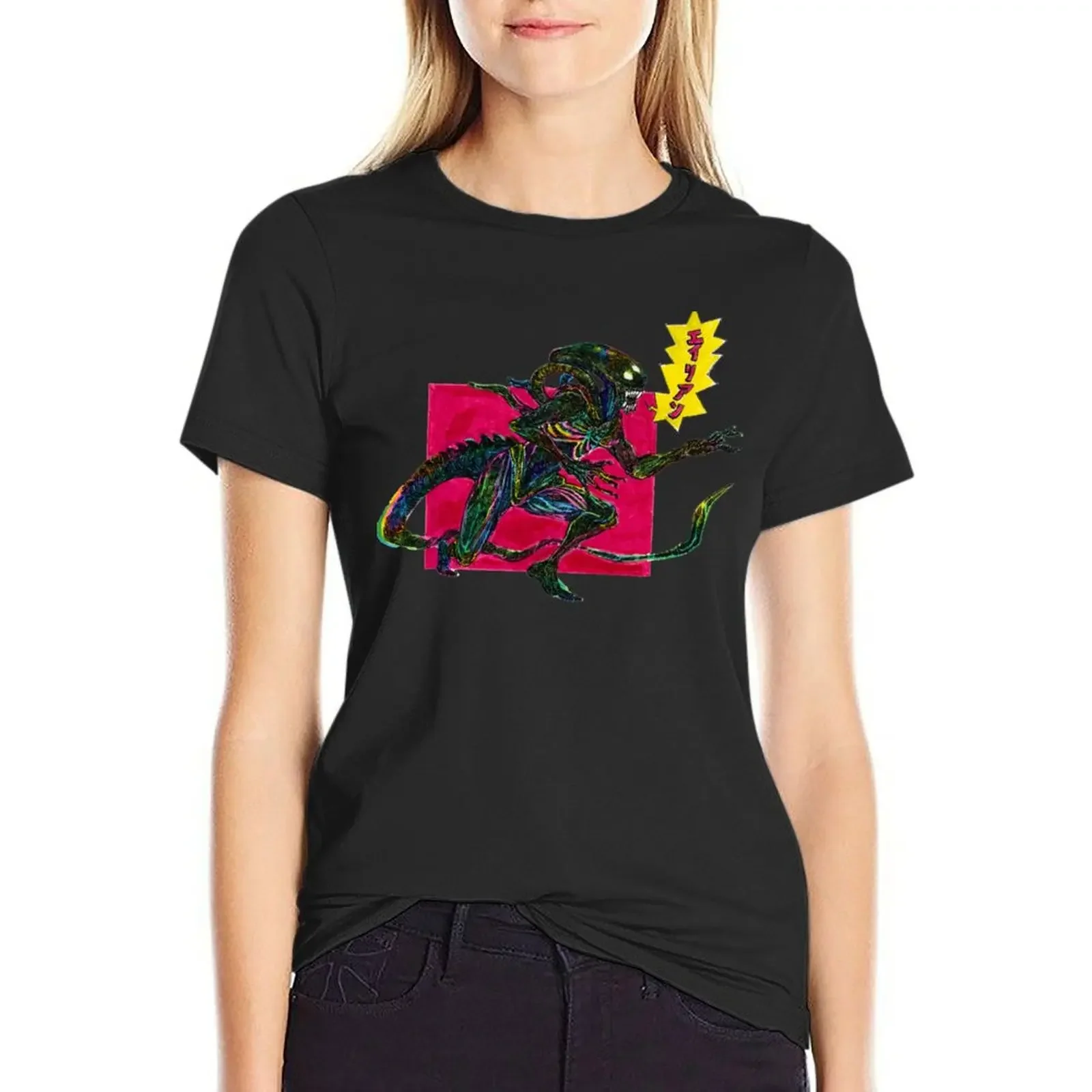 

xenomorph T-Shirt hippie clothes vintage shirts graphic tees plus size t shirts for Women loose fit