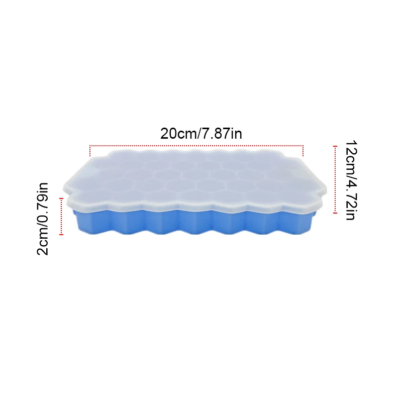 37 Grid Honeycomb Silicone Ice Cube Mold With Lids Large-capacity Ice Tray Mold Reusable Food Grade Ice Maker Mould