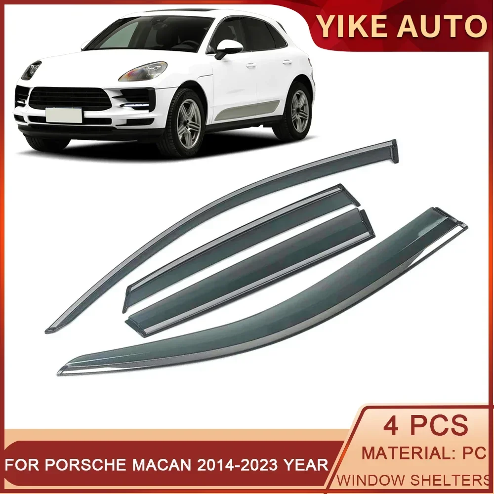 

For PORSCHE Macan 2014-2023 Car Window Sun Rain Shade Visors Shield Shelter Protector Cover Frame Sticker