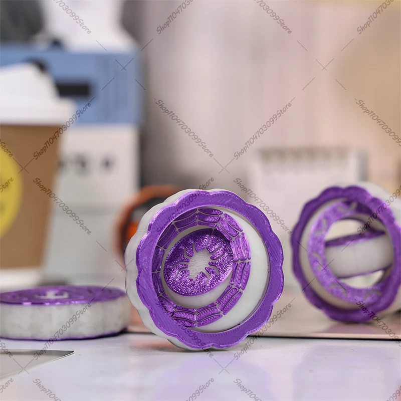 Fidget Spinner de Halloween con estampado 3D, bola giratoria de juguete, giroscopio Universal en forma de O, rotación infinita por gravedad, descompresión