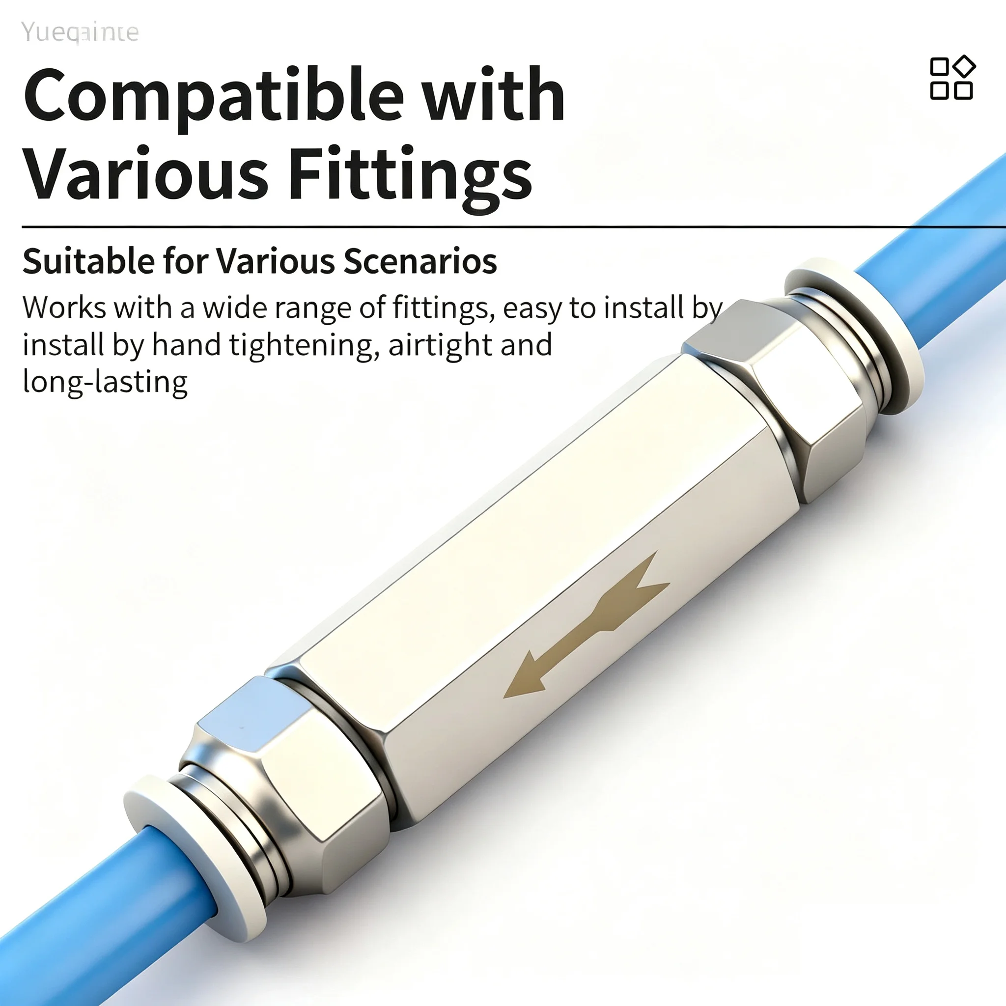 Air Check Valve for 6mm/8mm/10mm OD Hose 1/4' Brass One-Way Single-Check Valve for Air Gas Compressor Pipe Fitting Adapter
