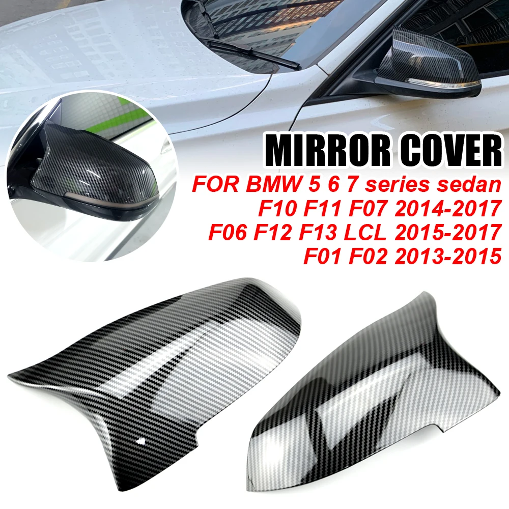 Rückspiegelabdeckung Flügelspiegelkappe passend für BMW 5er F10 F11 F18 LCI 2014-2017 F07 F12 F06 F01 Auto Tuning Zubehör