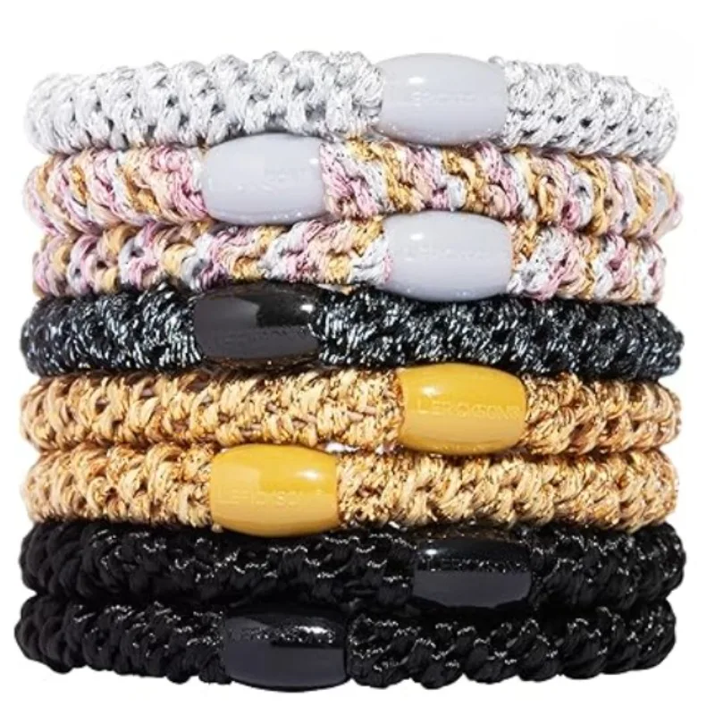 

8Pack Hair Ties for Thick Hair, Grab & Go Ponytail Holders, City Lights, Thick No-Crease Bands with Strong Hold and Damage