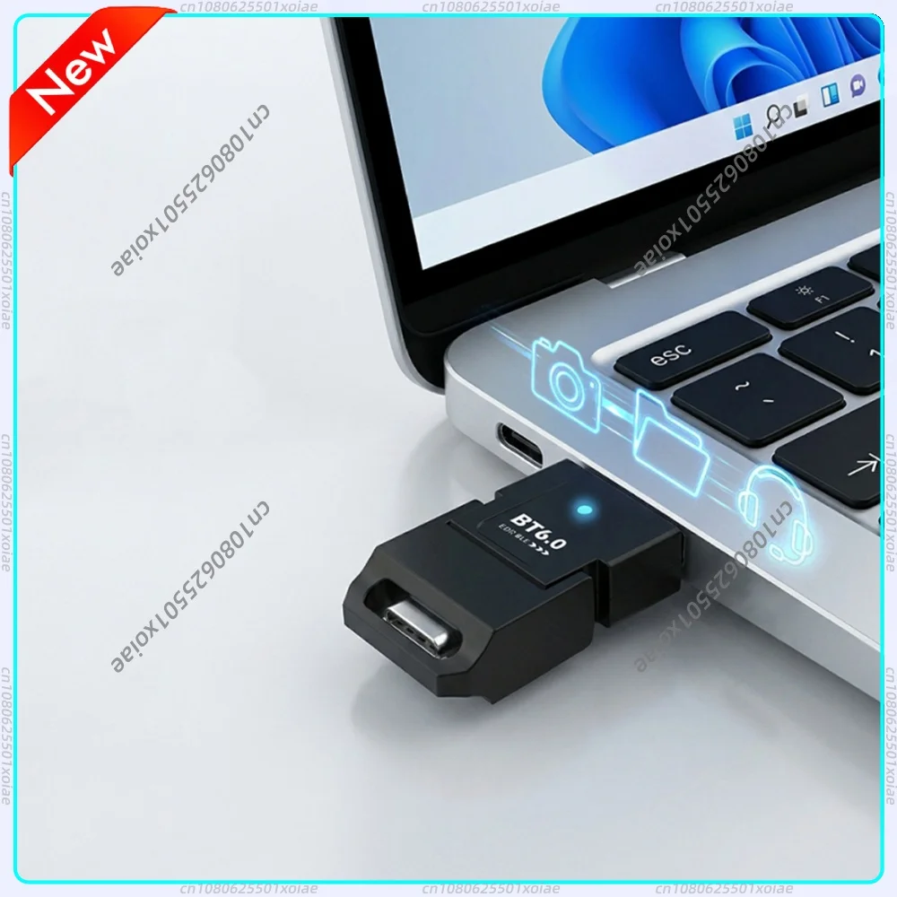 USB Bluetooth 6.0 Adapter Smart BT Audio Transmitter BT6.0 Dongle Receiver Keyborad Music Audio Driver Free For PC Laptop