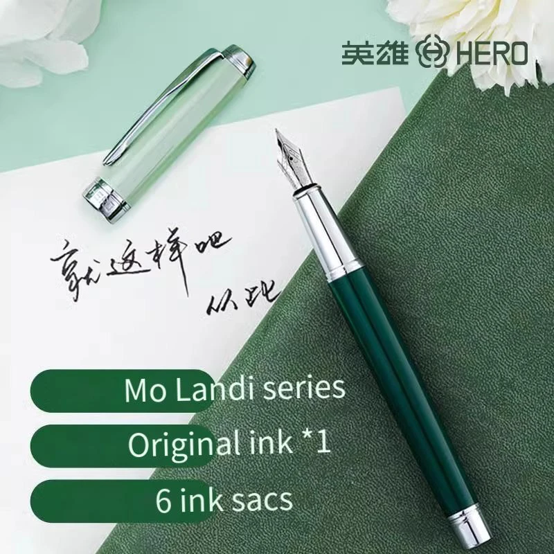 

Hero 6055A Morandi Color Fountain Pen & Ink Gift Set – Premium Metal Business Pen for Office, Executive Writing