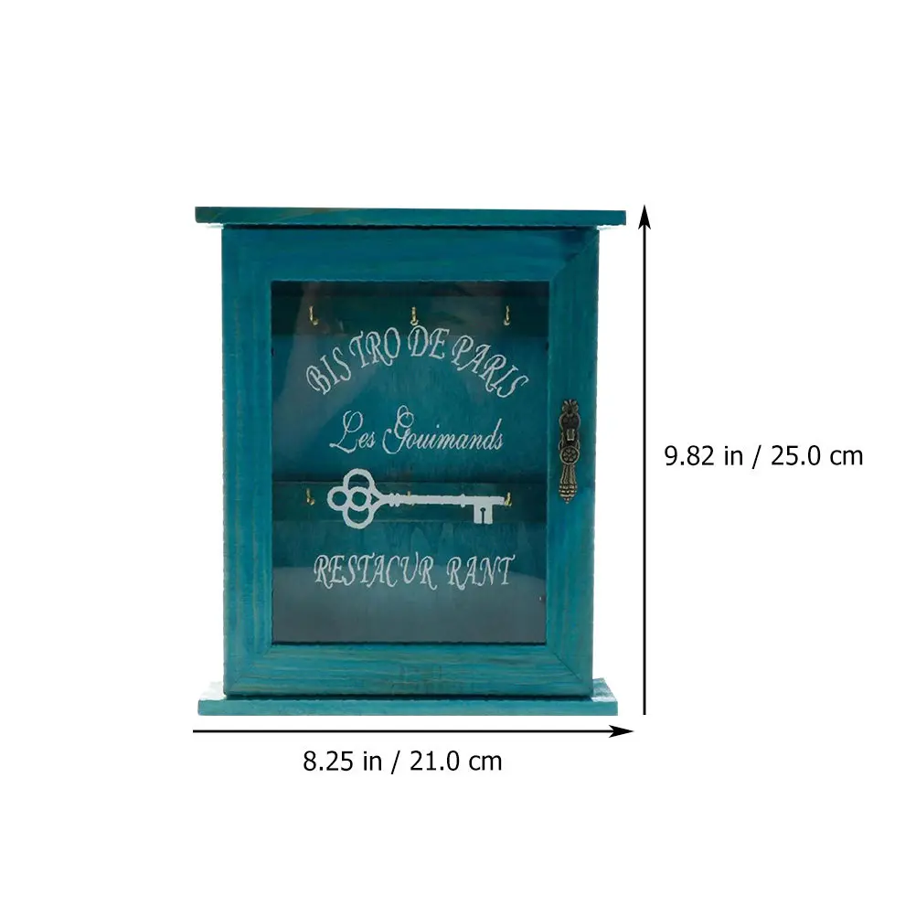 1Pcs Wood Key Storage Box Vintage Wall-Mounted Entry Door Organizer Compact Household Storage Case Retro Design