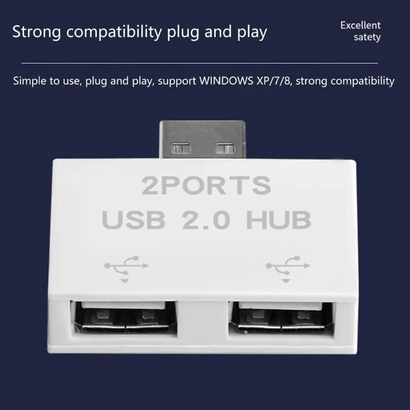 

652F USB 2.0 A Male To 2 Female Y Splitter Adapter Hub USB2.0 Extension For Various USB Devices And