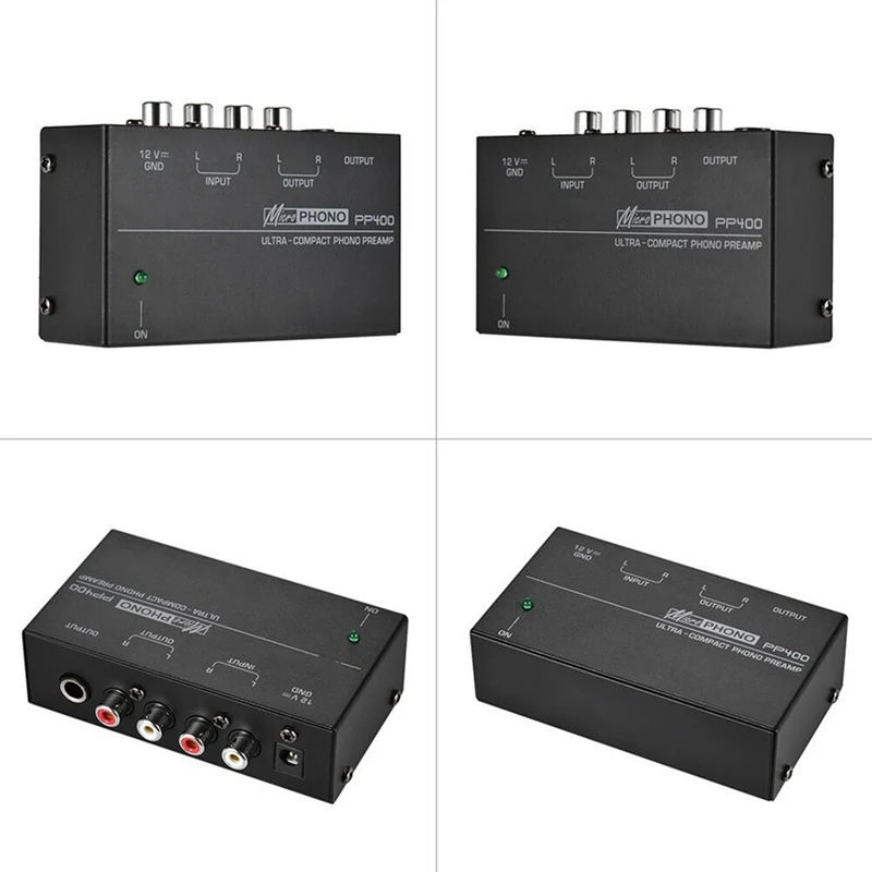 Pré-amplificador Ultra Compact Phono Preamp com Rca, 1 ", 4" TRS Interfaces, PP400 Preamp, US Plug