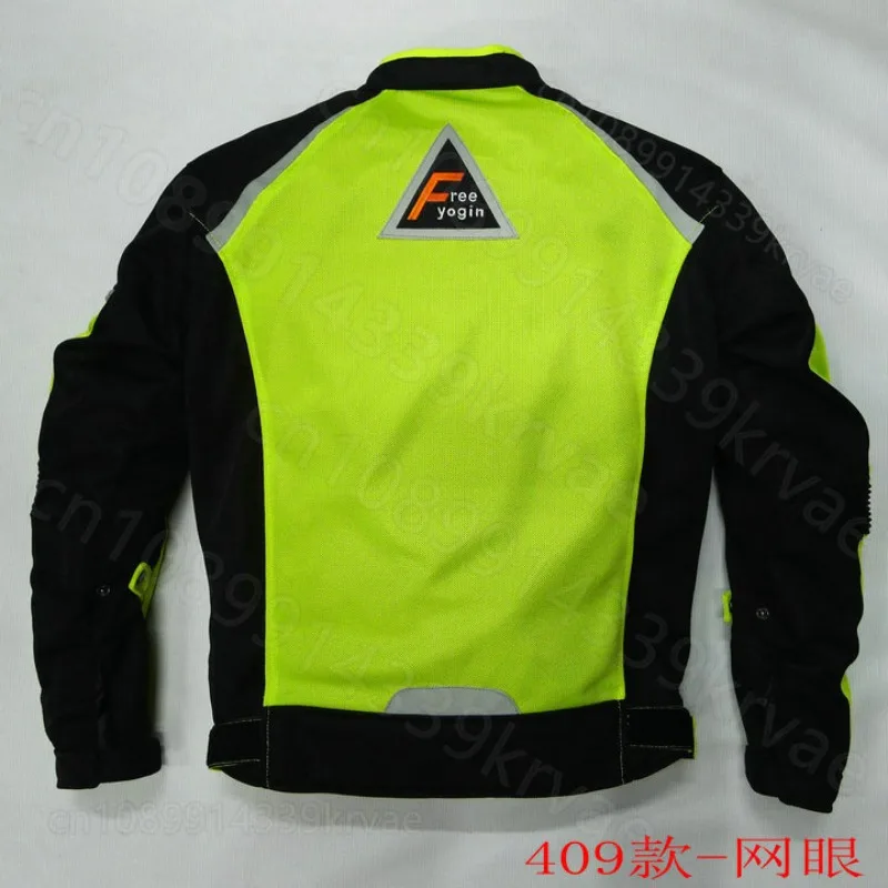 Spring Autumn Summer Motorcycle Riding Suit Men's Anti-drop Motorcycle Rider Clothes Motorcycle Rally Suit Breathable Thin Green