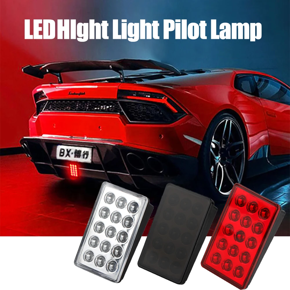 Reverse Safety Strobe Lamp 12V F1 Led Brake Light Car Auto Motorcylce Stop Pilot Lights Warning Tail Square Rear Light