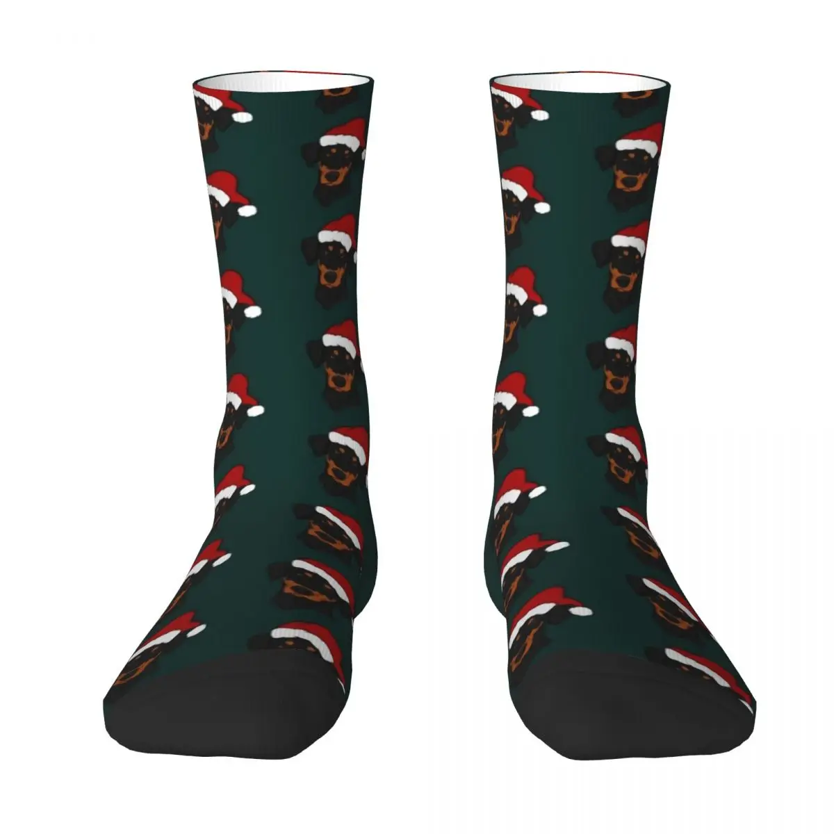 

Black and Tan Doberman - Merry Christmas Socks snow essential Men's Socks Women's