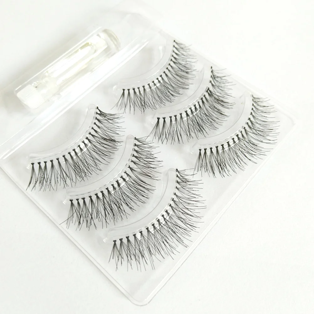 3 pares de cílios postiços nude cruz maquiagem natural longos e grossos cílios postiços fáceis de usar densos para festa diária cílios postiços