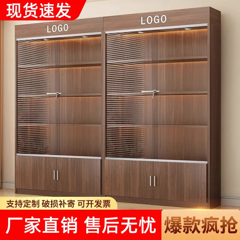 Display cabinet with lock glass door gift sample stand cosmetics product beauty salon cabinet