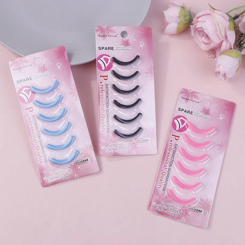 6Pcs Women's Fashion Refill Eyelash Curler Rubber Elastic Replacement Pad Silicone Gel Clip Pads Eye Makeup Tools