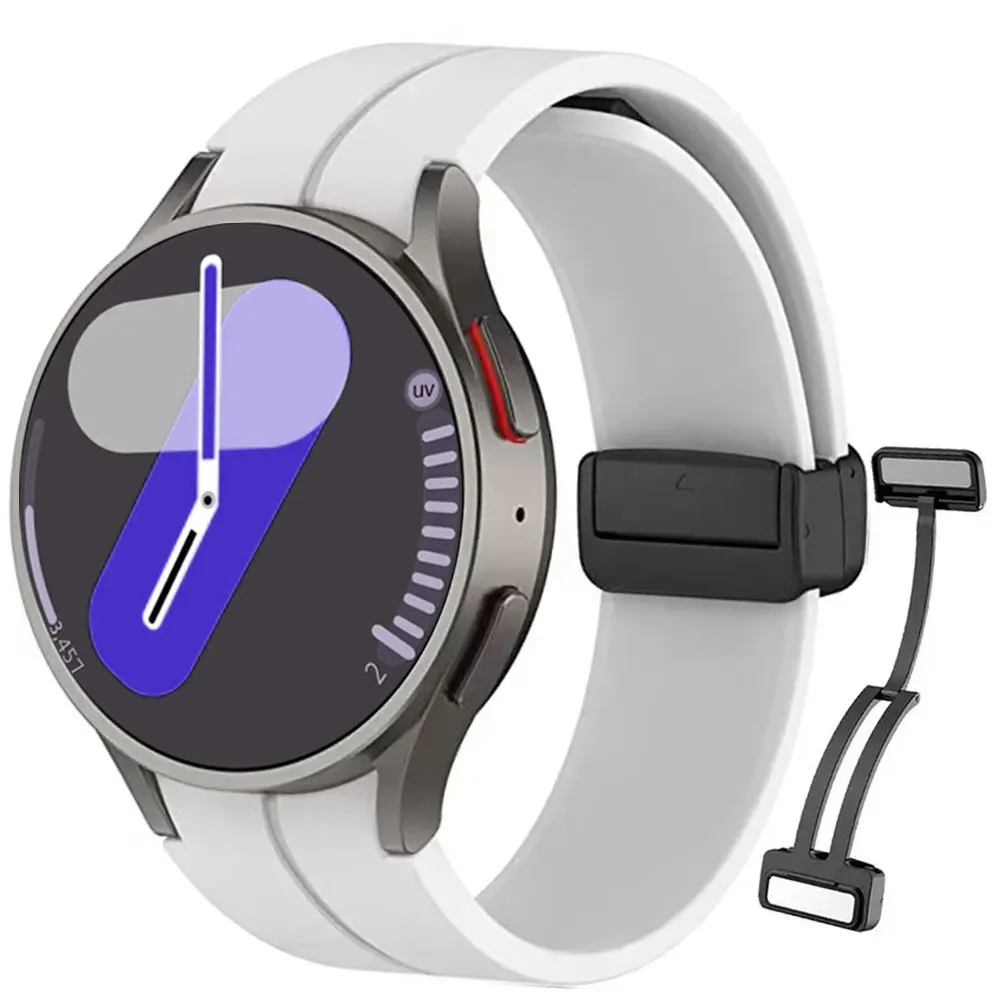 for Samsung Galaxy watch 7 Band FE/5 Pro/6/4 classic 44mm 40mm Magnetic Silicone sport belt bracelet correa Galaxy watch 7 Strap