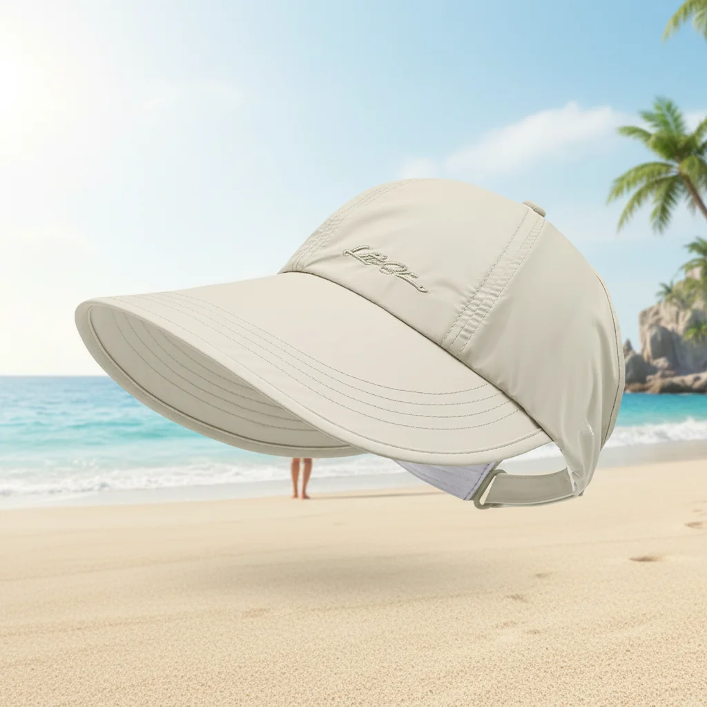Women's Sun Protect Hat With Wide Brim And Ponytail Opening For Outdoor Activities