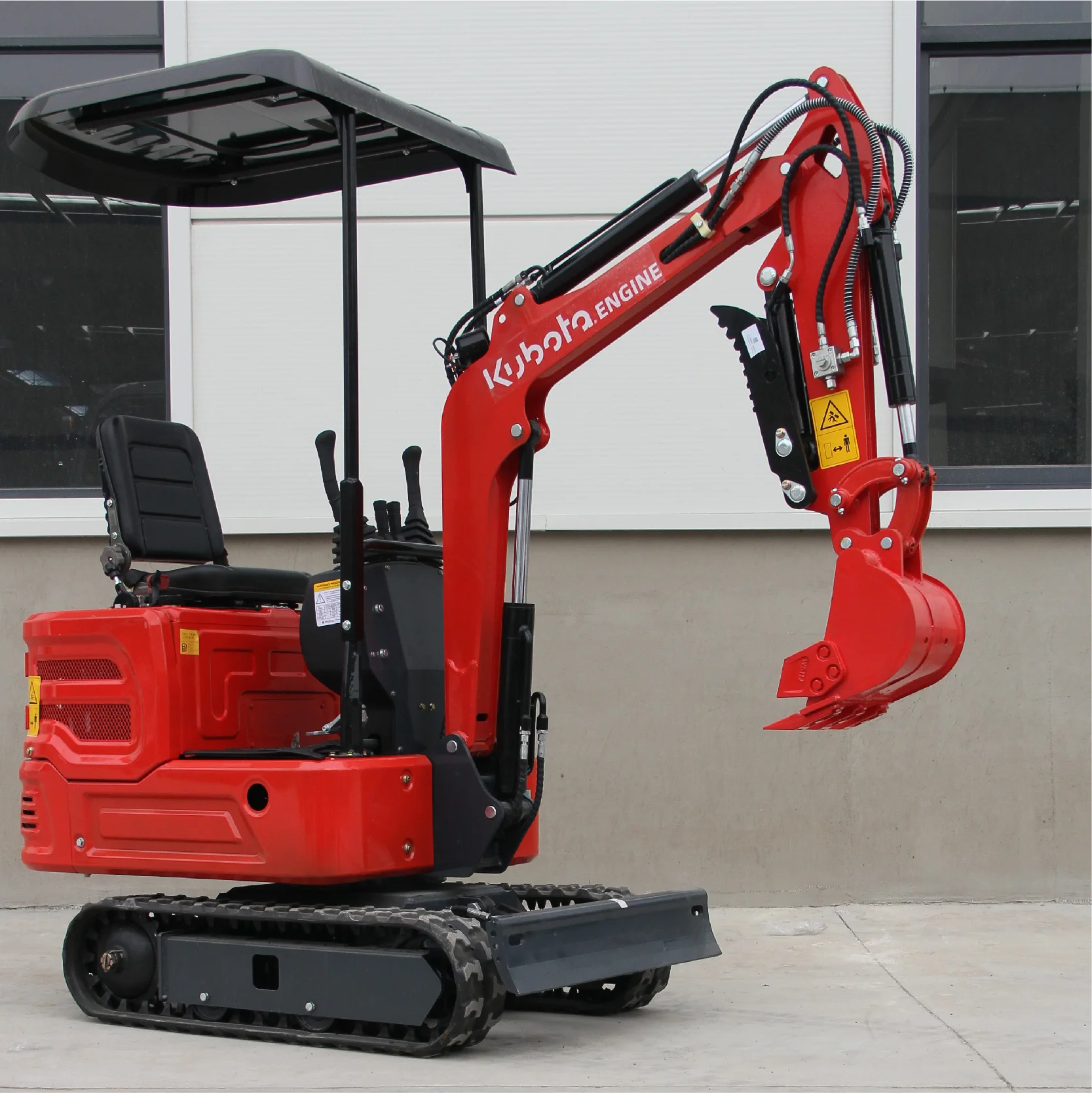 حفارة صغيرة جديدة تمامًا من MACHPRO مغطاة بطول 1 طن، سقف بمشبك الإبهام الهيدروليكي، محرك كوبوتا، متوفر في الولايات المتحدة