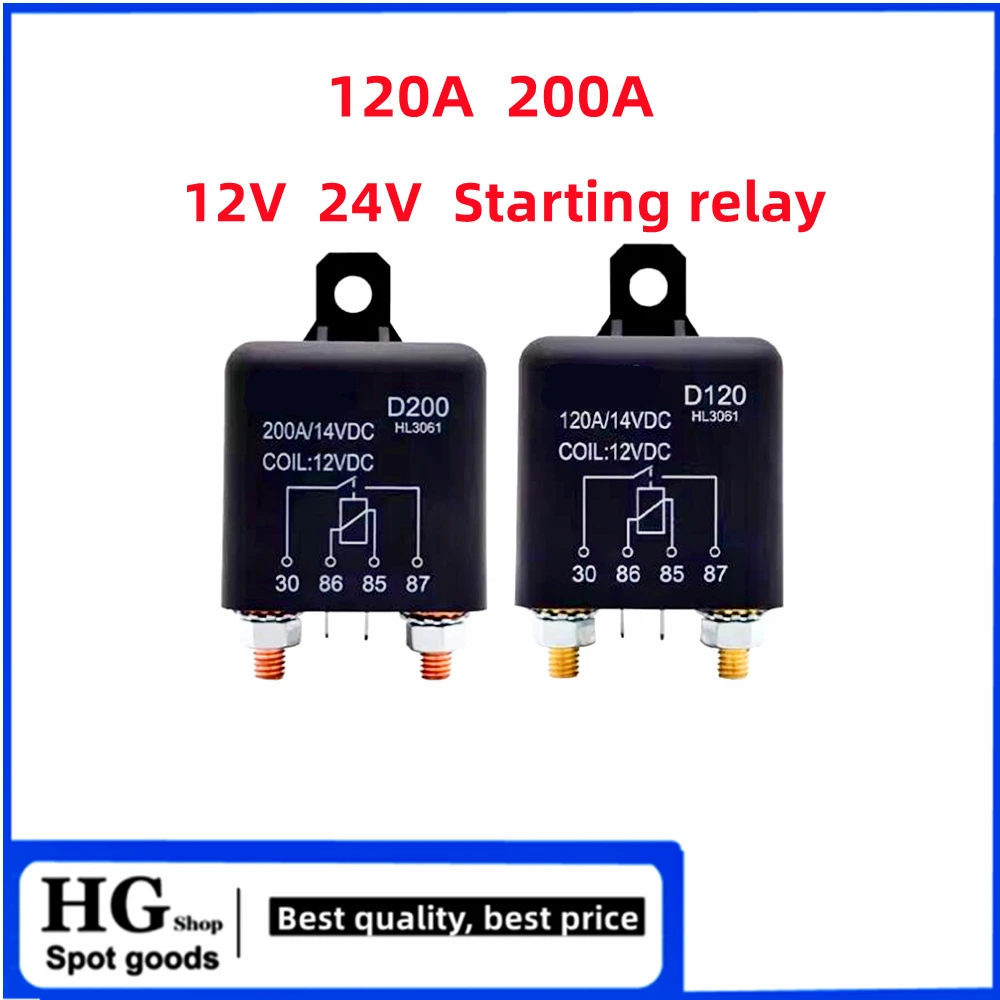 Relé de alta corrente do carro, modificação da fonte de alimentação por um longo tempo, 12V, 24V, 120A, 200A, 250A, DC Start