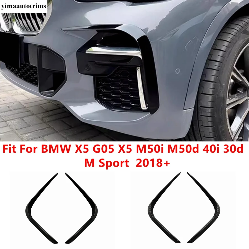 

Front Bumper Wind Knife Fog Light Lamp Eyebrow Grille Blade Cover Trim For BMW X5 G05 X5 M50i M50d 40i 30d M Sport 2018 - 2023