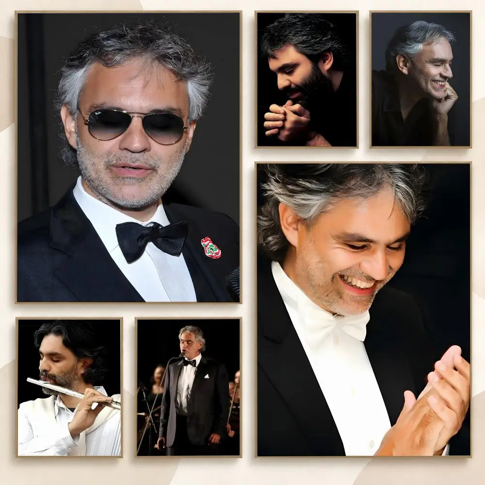 Andrea Bocelli Classical Singer Tenor Album Portrait Poster Contemporary Wall Art Print for Bedroom & Living Room, Unframed