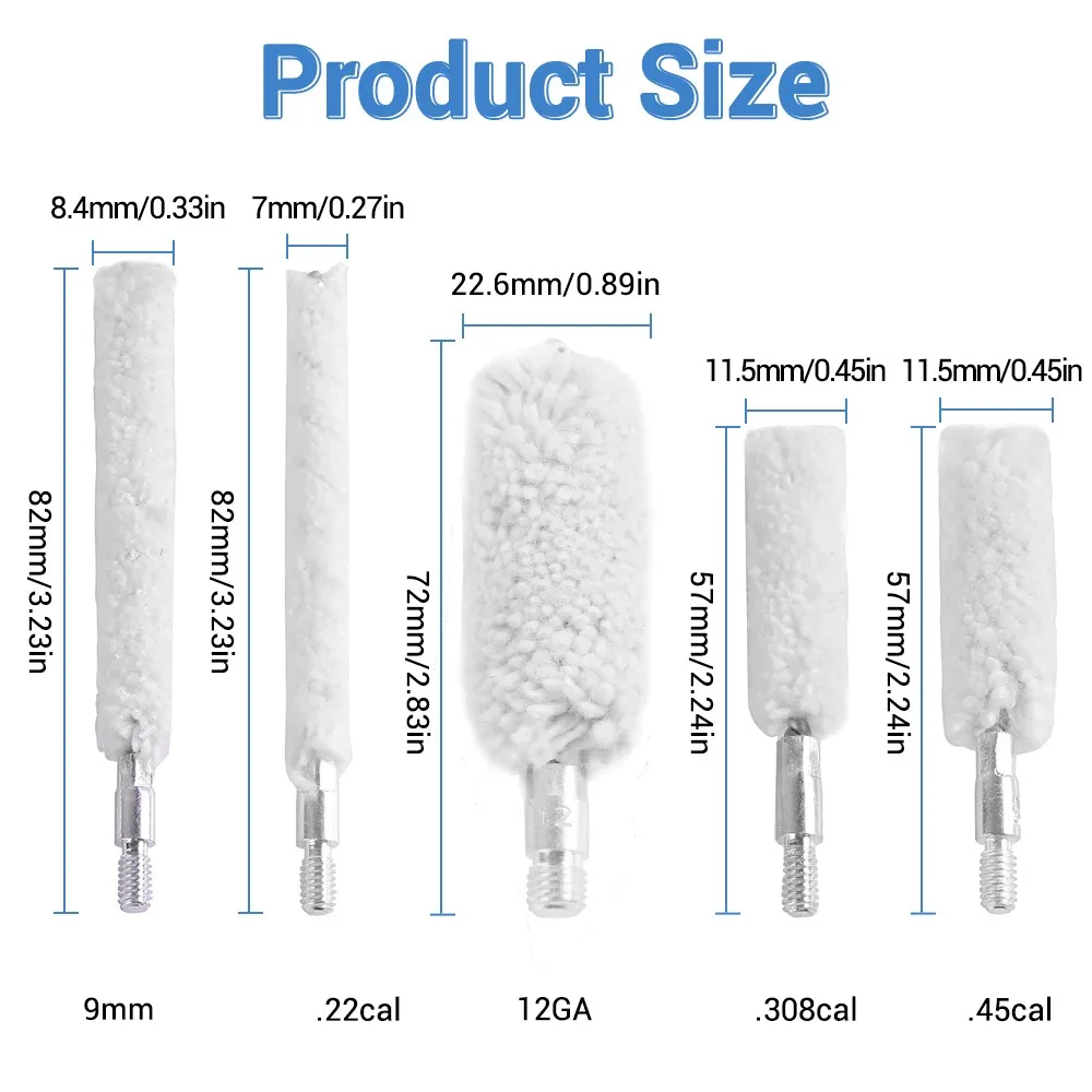 5 шт. Чистящая Щетка для пистолета, пистолета, ружья, набор для чистки ствола, бронзовая Щетка, Фосфорная бронза, зеркальная хлопковая щетка, нить