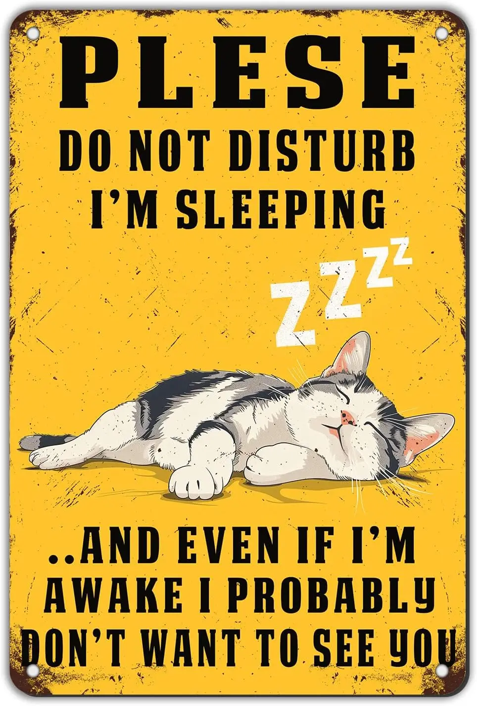 Do Not Disturb Cat Tin Sign Vintage Metal Funny Wall Decor for Home Kitchen Office Bar Plub 12×8 Inch-aluminum