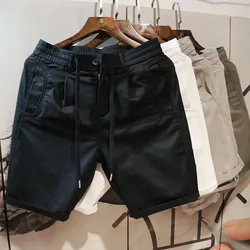Drawstring Man Short Pants Black with Pockets Shorts for Men Off White Cotton No Logo Designer Casual Korean Style