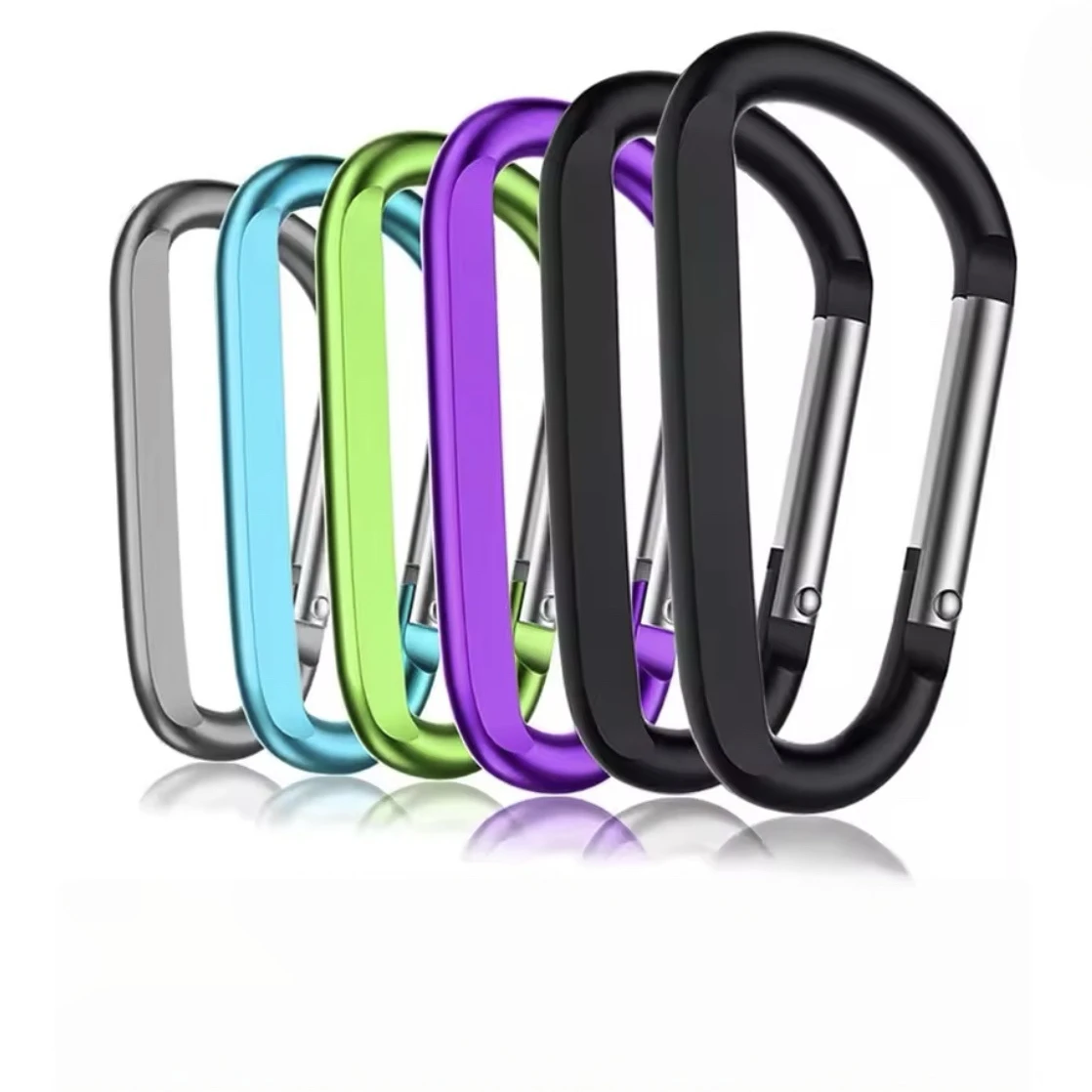 Small D-Shaped Carabiner Keychain, Multifunctional Spring Snap Hook, Key Ring Clip for Outdoor Camping, Daily EDC Carry Accessor