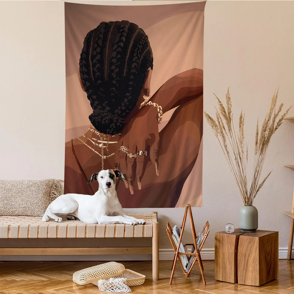 

Hip-Hop Sunglasses Jewelry Black Fashion Dancing Girl DIY Wall Tapestry Art Science Fiction Room Home Decor Wall Art Decor