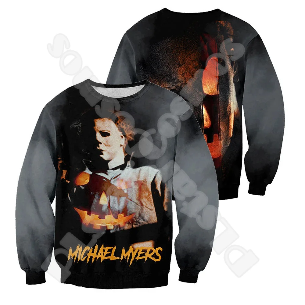 Halloween Cosplay Horror Thriller Movie Michael Myers Retro Vintage 3DPrint Pullover Harajuku Casual Funny Hoodies Jacket V10