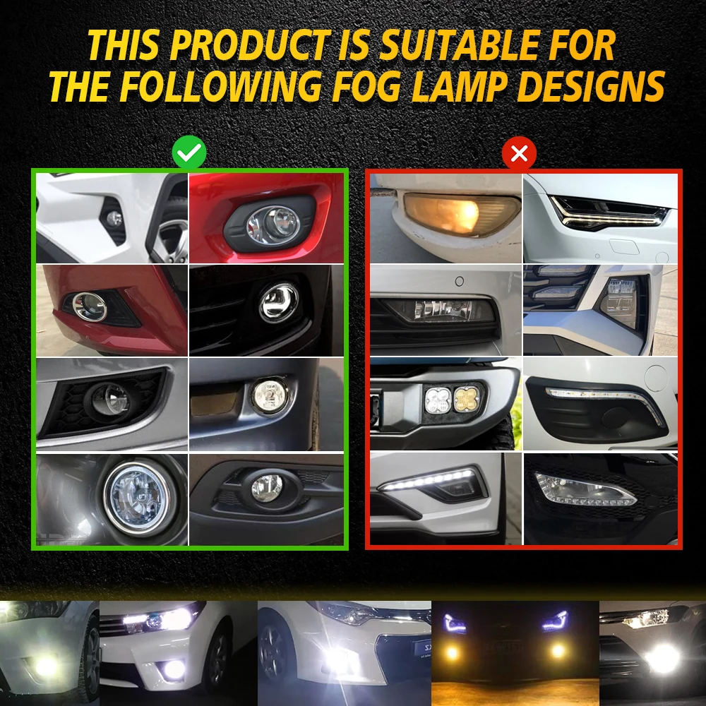 2PCS 3.0 Inch Led Projector Laser Lens Fog Lamp 6000K White 4300K Warm H11 Led Canbus Car Bulb For Toyota Corolla Auris 2006-On