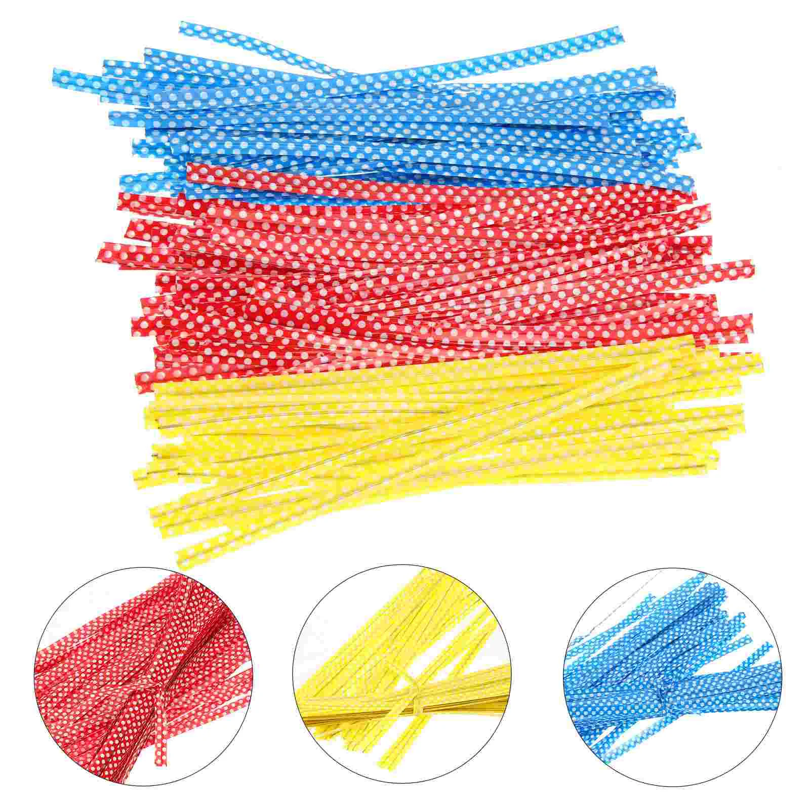 300 Pcs Pastry Bag Kraft Paper Tie Wire Cable Ties Reusable Food 1000X040X010CM Gift Sealing Rope Bread Twists