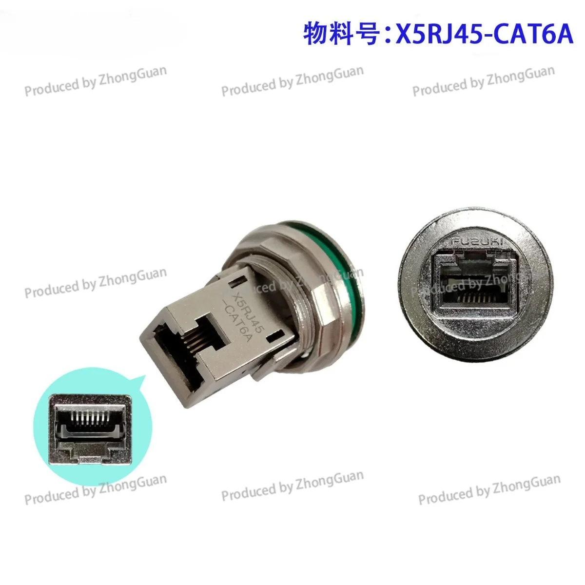 Metal Network Port Adapter Female Socket with Excellent Shielding Performance Eight-core 8-core X5rj45-cat6a Super-category 6