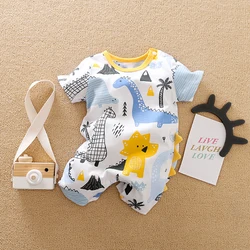 Short Sleeve Print Baby Boys Girls Clothing Cartoon Dinosaur Printed Clothes 0-18 months Newborn Baby Newborn Summer Spring Cool