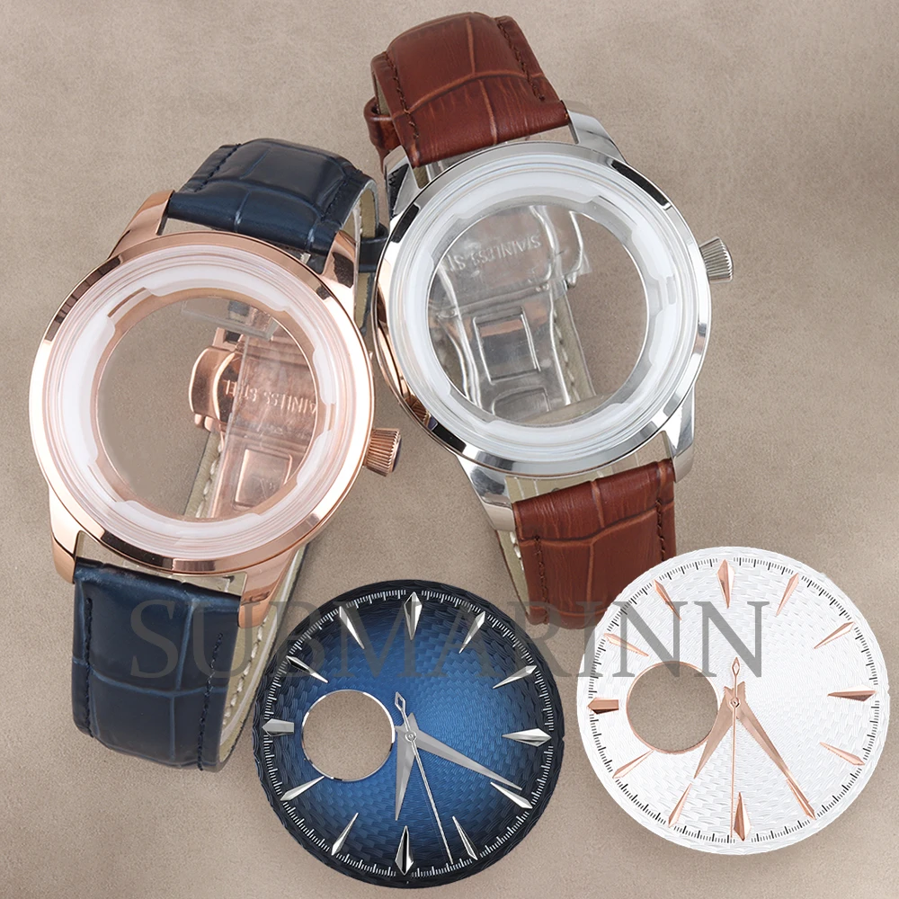 40mm Case 35mm NH38 Dial Hands Arched Glass Watch Case for Cocktail Time Presage NH38 Movement Stainless Steel Watch Accessories