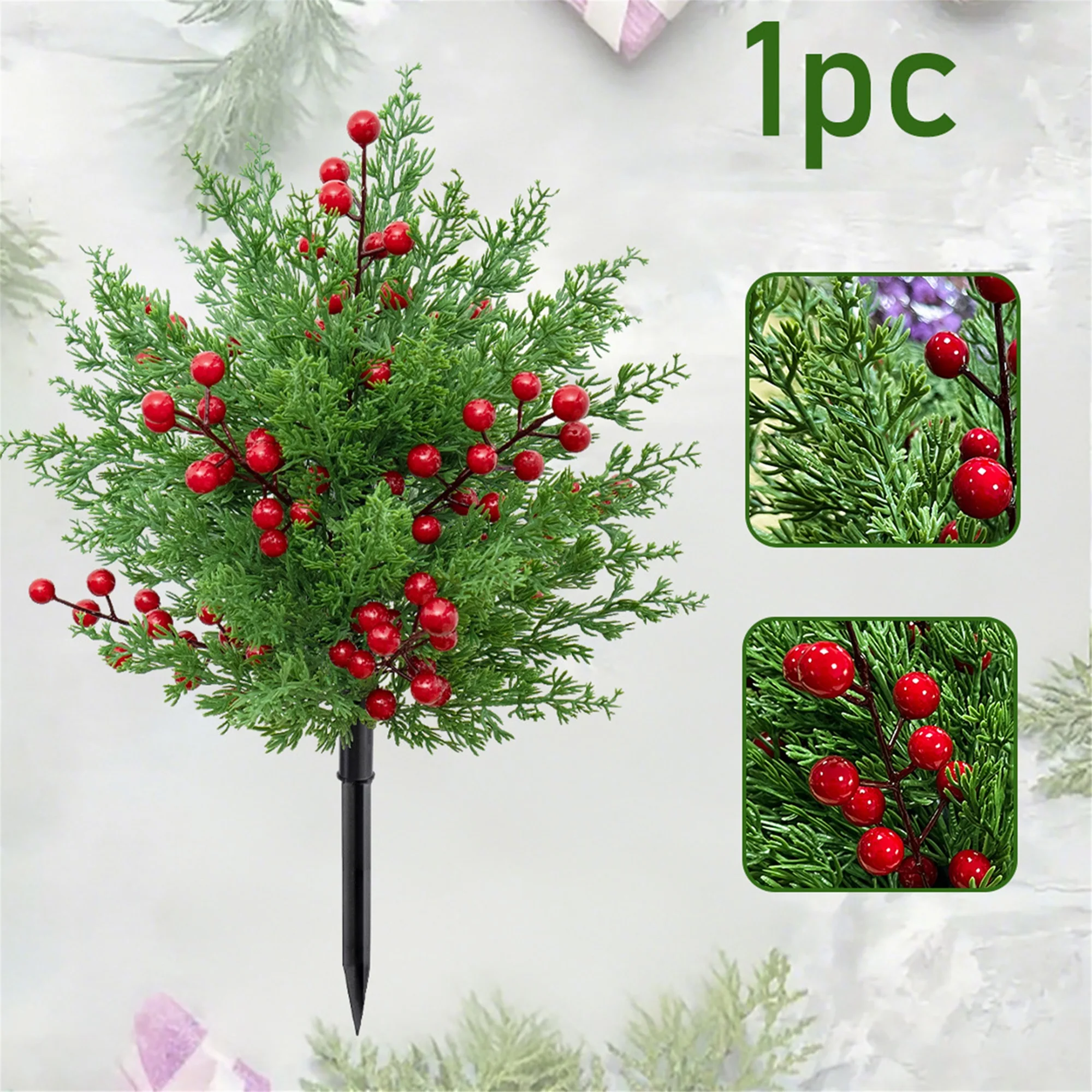 شجرة عيد الميلاد الاصطناعية مع أوراق شجر خضراء نابضة بالحياة وحماية من الأشعة فوق البنفسجية للحديقة الخارجية وتزيين الشرفة في وقت مبكر #2