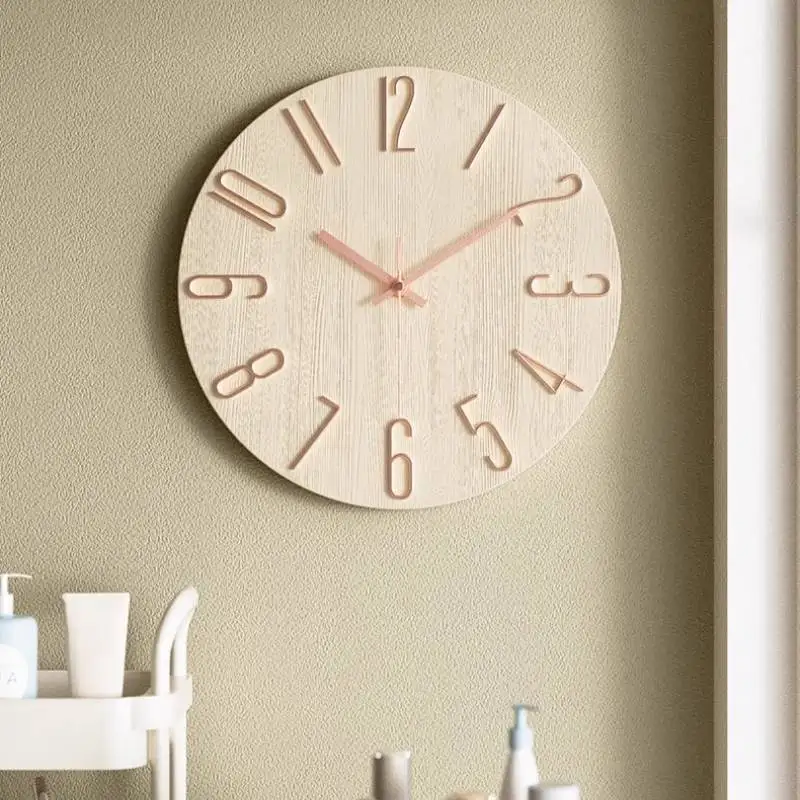 Wooden Design Wall Watch Vintage Unique Office Bedroom Modern Wall Watch Living Room Luxury Orologio Da Parete Decor Items Home