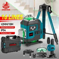 16 Lines Laser Level Green Line 4D SelfLeveling 360 Horizontal Vertical Li-ion Battery Remote Control Super Powerful Laser Level