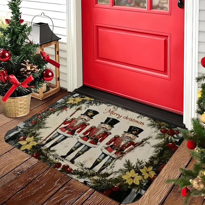 Christmas Apron Welcome Mat Washable Rug For Kitchen Bathroom Office Laundry Indoor Outdoor Holiday Home Decor