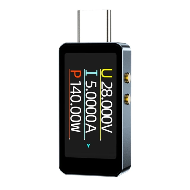 Przenośny tester USB typu C odczytem napięcia i prądu czasie rzeczywistym do analizy wydajności baterii