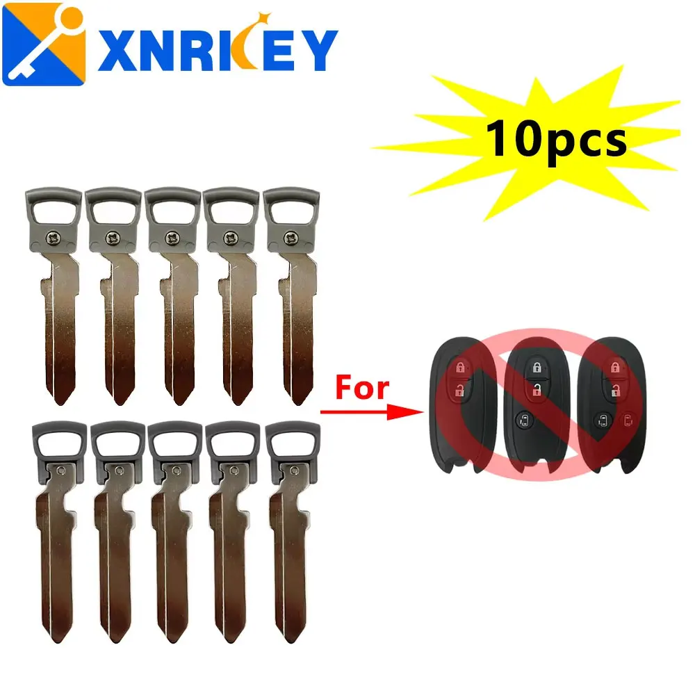 XNRKEY 10 Pcs  for Suzuki E Emergency Key Keyless Entry Uncut Blade  Alto Hasla 1 - Lapin Wagon R Remote Car Key