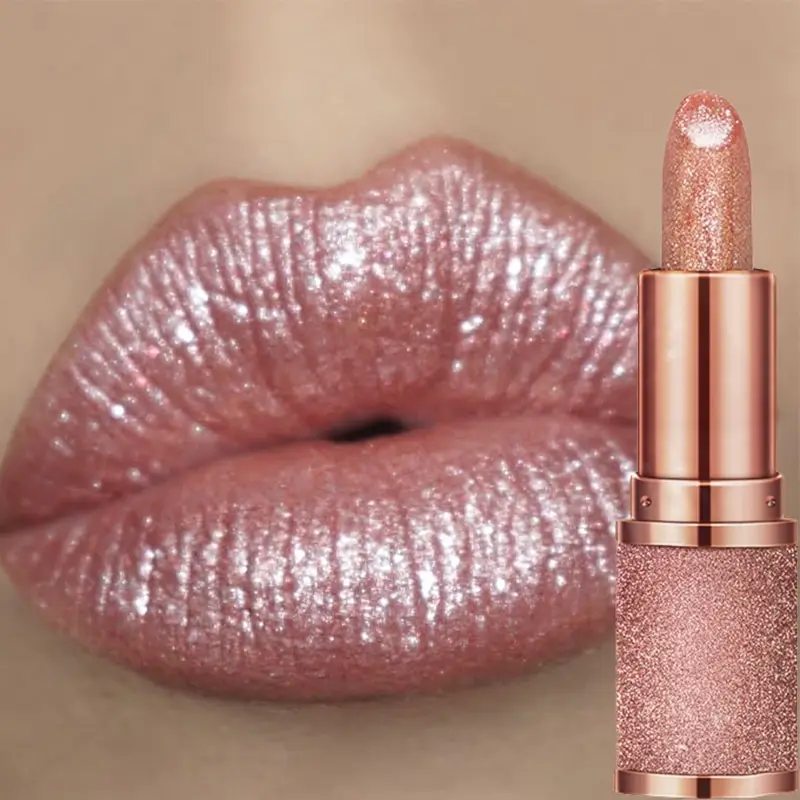 Glitter Matte Temperature Change Lipstick Waterproof Long Lasting Diamonds Lipsticks Non Stick Red Pink Lip Tint Makeup Cosmetic