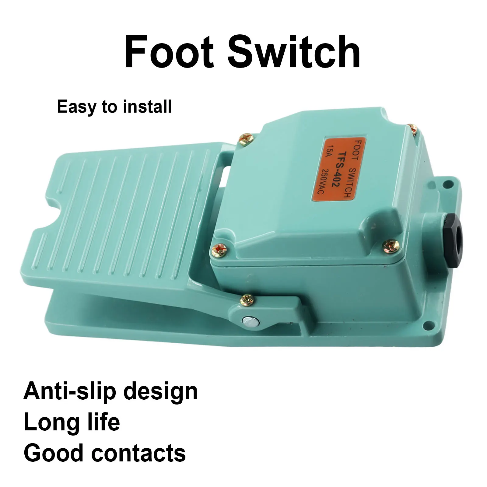Foot Operated Switch for Power Wire and Hydraulic Machinery with Adjustable Mechanical Memory and IP67 Protection