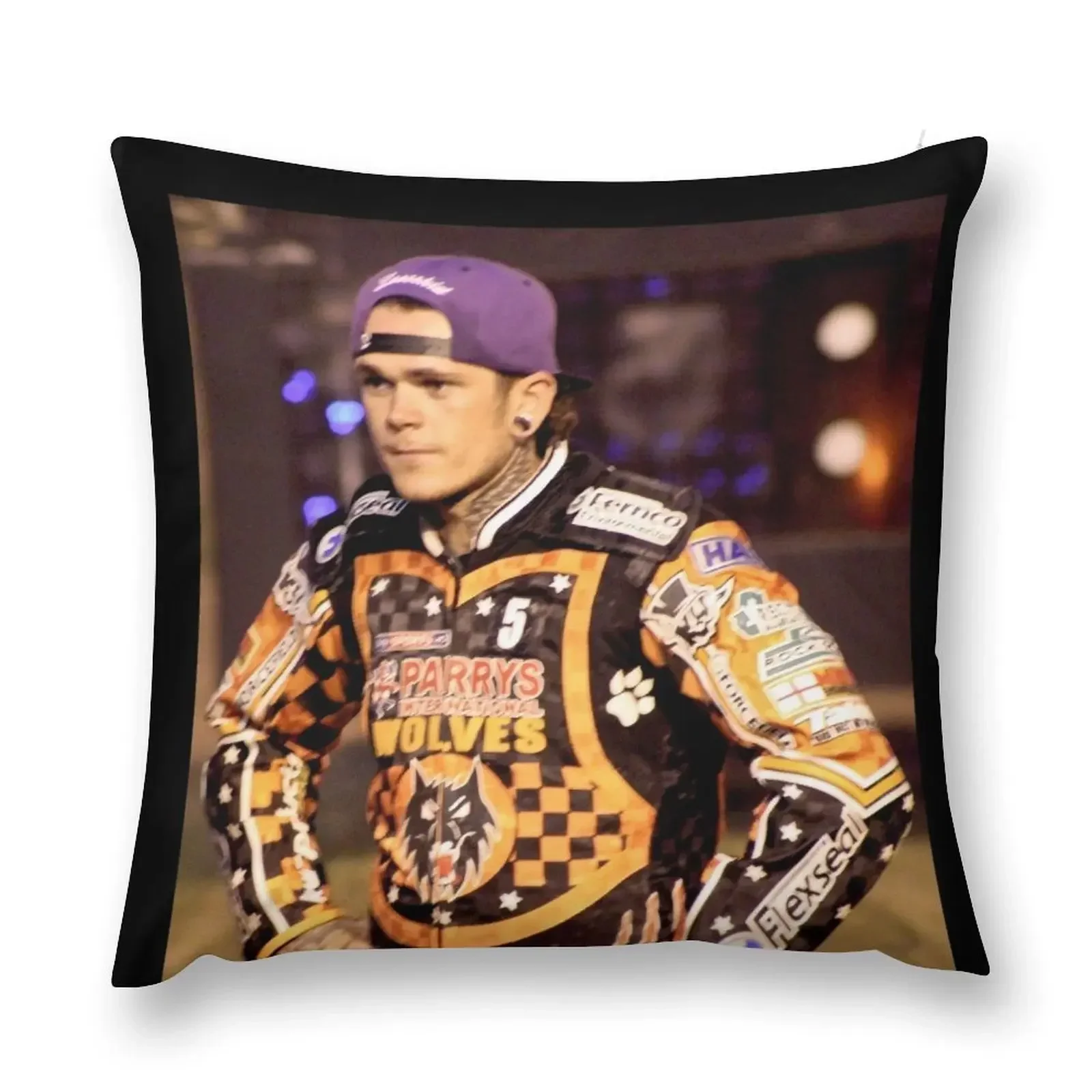 Tai Woffinden posing Throw Pillow covers for pillows Sitting Cushion pillow