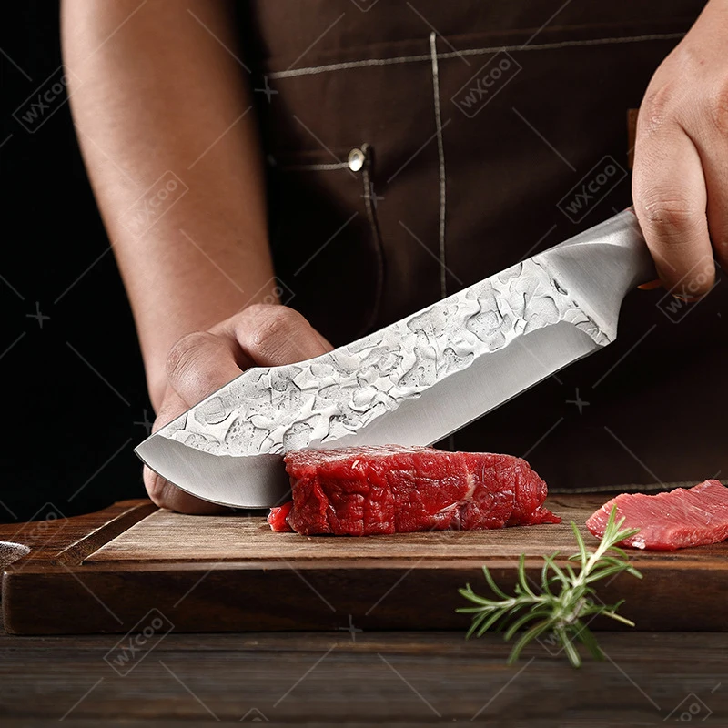 WXCOO Handforged Boning Fillet Knife Butcher Slaughter Knife Professional Kitchen Supplies Stainless Steel Wooden Handle