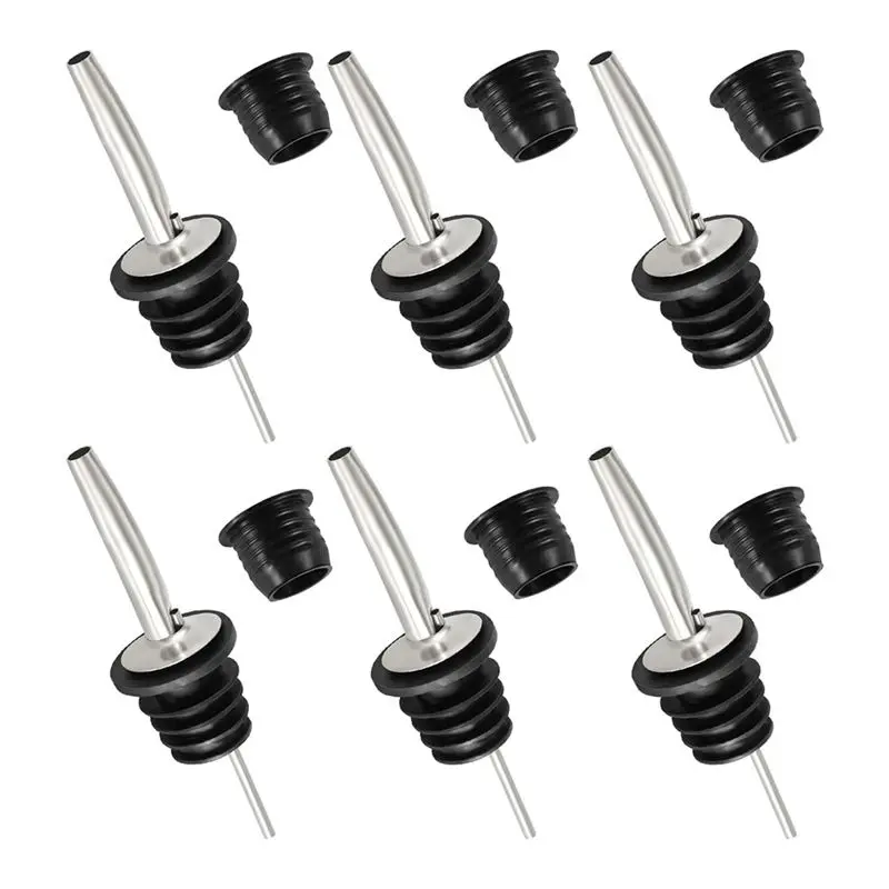 A21Q -12Pc Liquor Pour Spout & Adapters,Bottle Pourers For Alcohol Speed Spouts Stainless Steel Olive Oil Spout Liquor Pourers