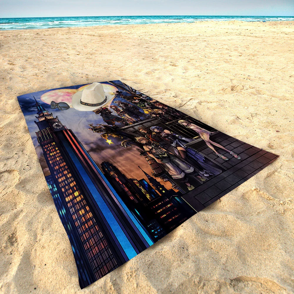 K-King-dom-Hea-rts Big Microfiber Beach Towels Quick Dry Towel Sand Beach Towels Pool Towel For Travel Swim Pool Yoga