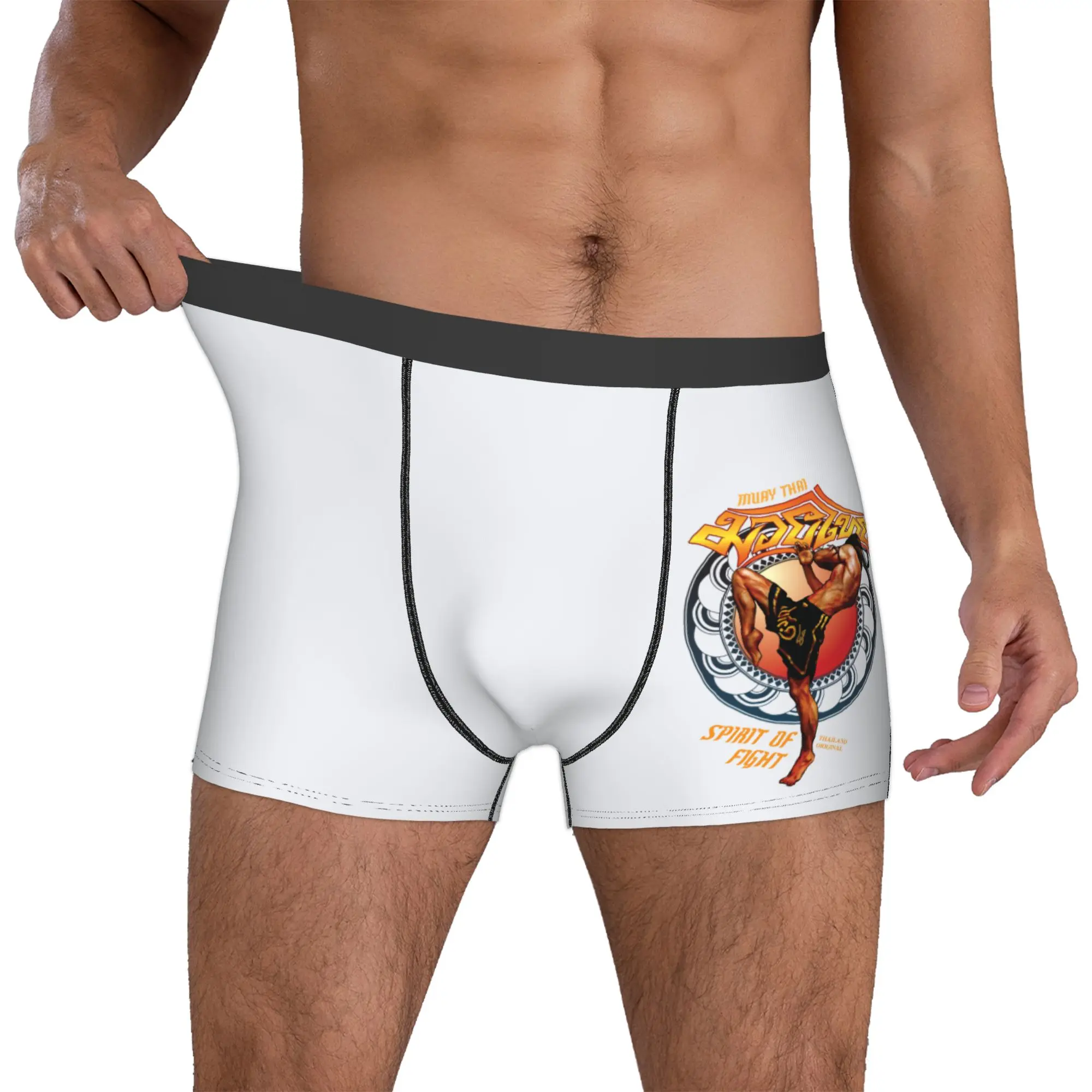 Custom Muay thai Underwear Men Breathable Thailand kickboxing Spirit of Fight Boxer Briefs Shorts Panties Soft For Homme